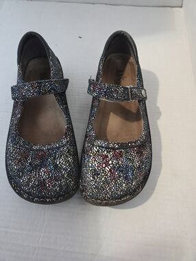 Alegria Belle Cathedral Mary Jane Shoes Rainbow Leather Clog Sz 39 Size 8.5-9